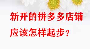 新開的拼多多店鋪應(yīng)該怎樣起步